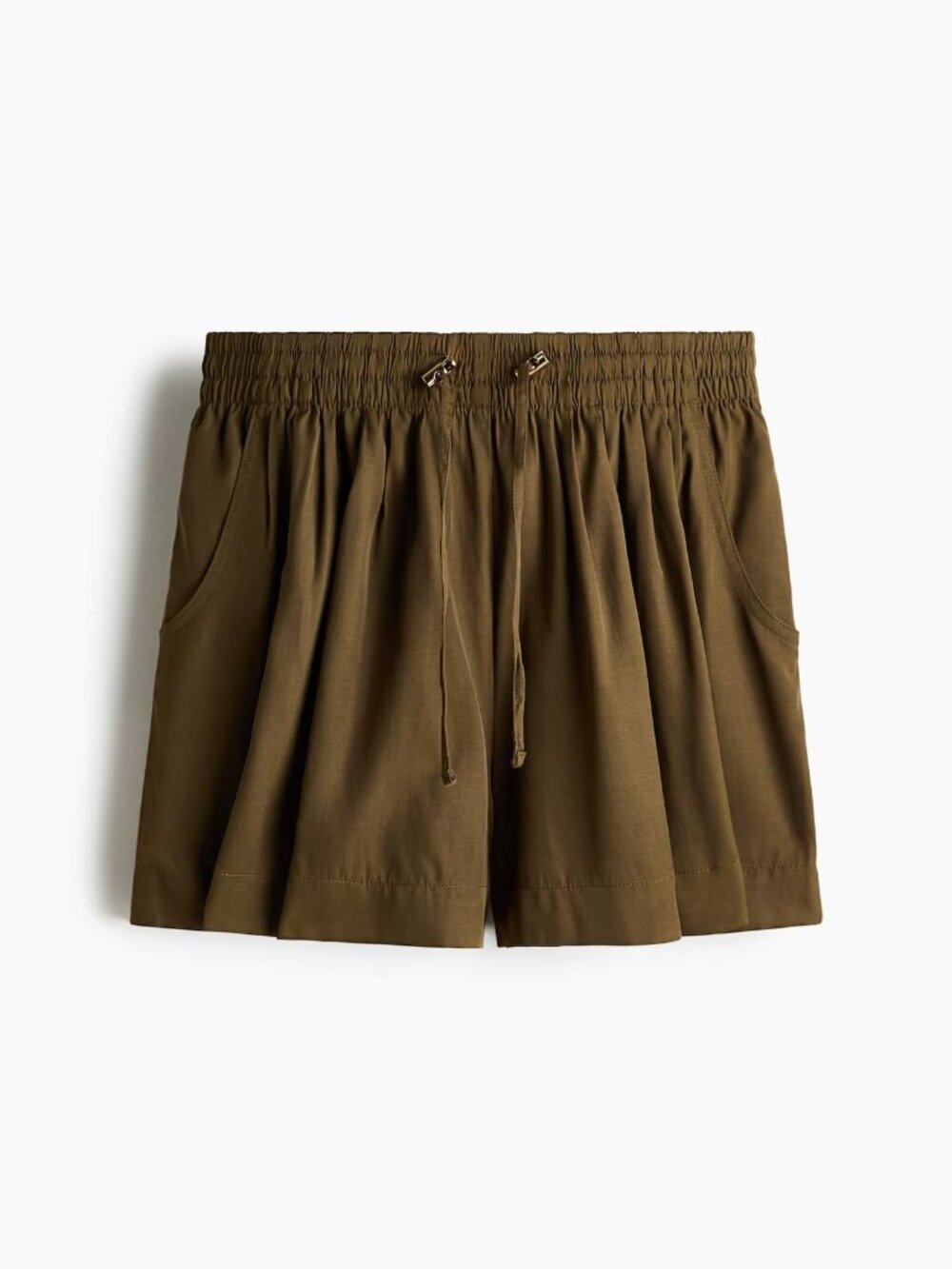 H&M I NWT Satin Silky Shorts, Olive Green